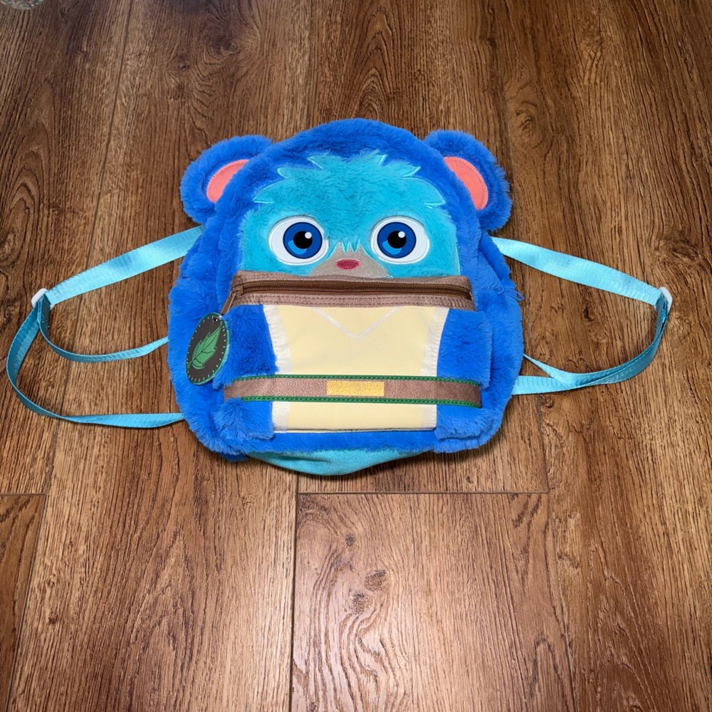 Disney Star Wars Young Jedi Adventures Nubs Plush Backpack Blue Fuzzy Bag